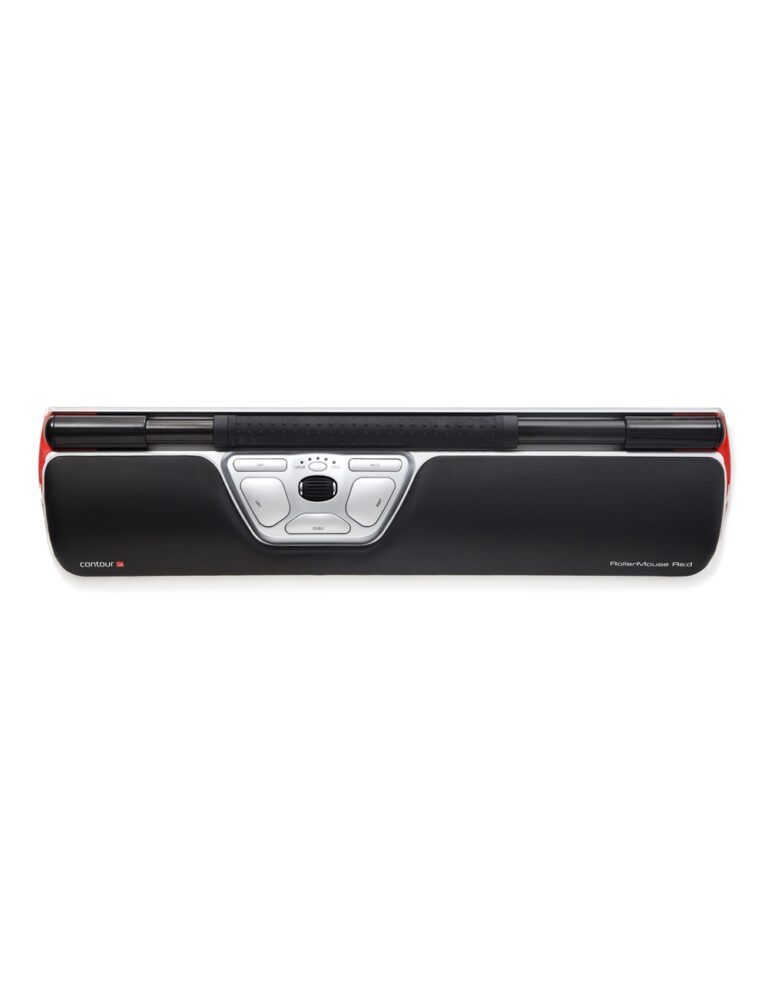 Contour RollerMouse Red, textured roller bar for increased control.