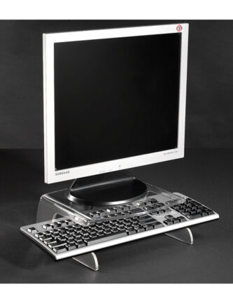 Perspex Montior Stand with Keyboard Holder