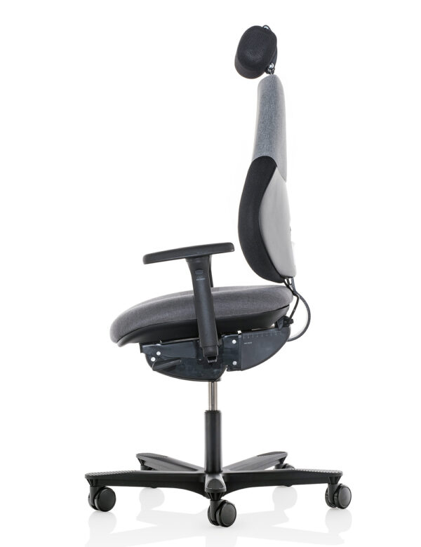 Orangebox Active Ergonomics Flo2 Medium Back Office Chair with neckrest side view