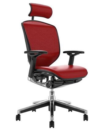 Enjoy Elite Red Leather Office Chair with Head Rest