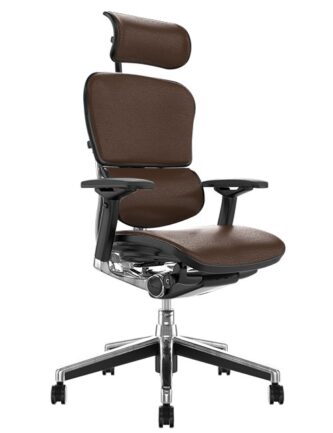 Ergohuman Elite Brown Leather Office Chair Ergohuman Elite Indego Leather Office Chair with Head Rest