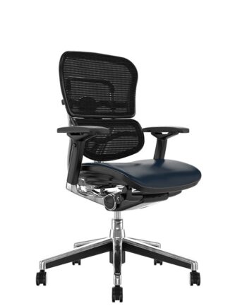 Ergohuman Elite Leather Seat Black Mesh Back no Head Rest