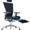 Nefil Black Leather Office Chair with Head Rest and Leg Rest