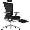 Nefil Black Mesh Office Chair with Head Rest and Leg Rest