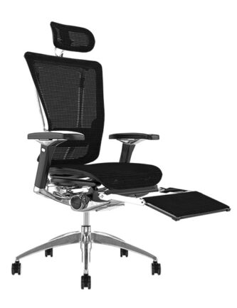 Nefil Black Mesh Office Chair with Head Rest and Leg Rest