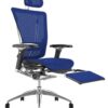 Nefil Blue Mesh Office Chair with Head Rest and Leg Rest