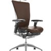 Nefil Brown Leather Office Chair with Head Rest