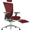 Nefil Burgundy Mesh Office Chair with Head Rest and Leg Rest