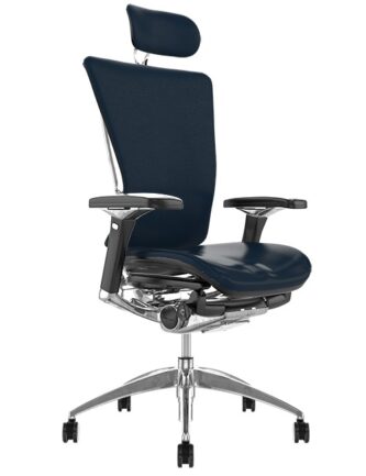 Nefil Black Leather Office Chair with Head Rest