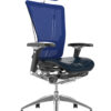 Nefil Black Leather Seat Blue Mesh Back with Head Rest