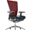 Nefil Black Leather Seat Burgundy Mesh Back with Head Rest