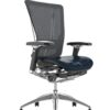 Nefil Office Chair Black Leather Seat Grey Mesh Back