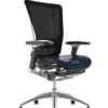 Nefil Office Chair Black Leather Seat Black Mesh Back