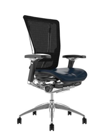 Nefil Office Chair Black Leather Seat Black Mesh Back