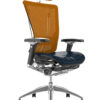 Nefil Black Leather Seat Orange Mesh Back with Head Rest