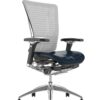 Nefil Office Chair Black Leather Seat White Mesh Back