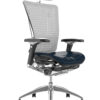 Nefil Black Leather Seat White Mesh Back with Head Rest