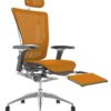 Nefil Orange Mesh Office Chair with Head Rest and Leg Rest