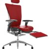 Nefil Red Leather Office Chair with Head Rest and Leg Rest