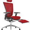 Nefil Red Mesh Office Chair with Head Rest and Leg Rest