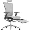 Nefil White Mesh Office Chair with Head Rest and Leg Rest