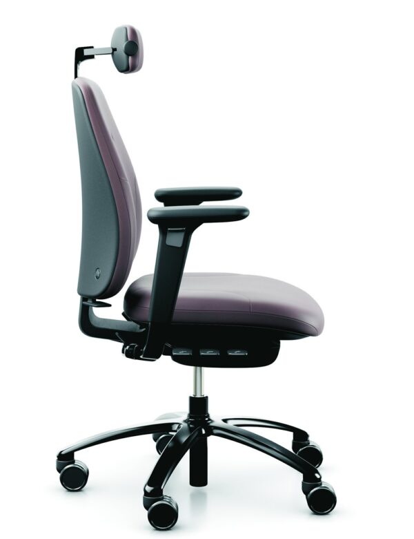 RH New Logic 200 Leather Office Chair with Head Rest side